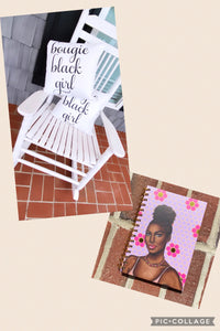 Bougie Black Girl Pillow Cover + Kami Notebook